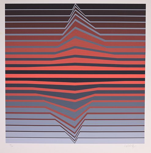 VICTOR VASARELY "BLACK AND RED