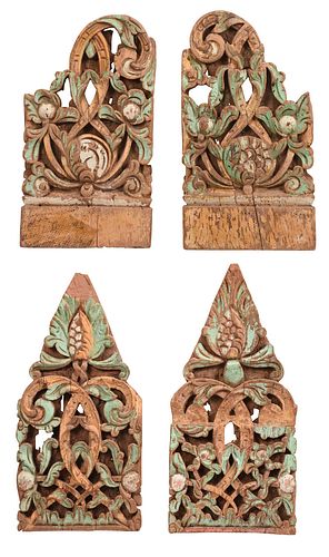 TWO PAIRS SOUTHEAST ASIAN CARVED 371ade