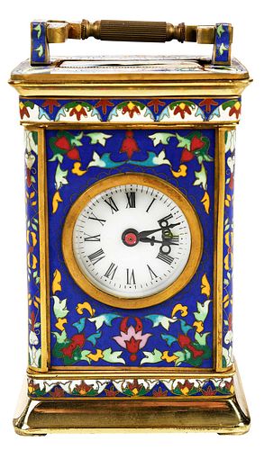 CHINESE CLOISONNE CARRIAGE CLOCK20th 371ad6