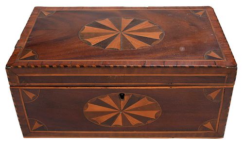 GEORGIAN FAN INLAID DOCUMENT BOXBritish  371b0b