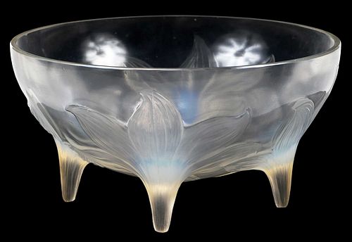 LALIQUE FOOTED OPALESCENT GLASS