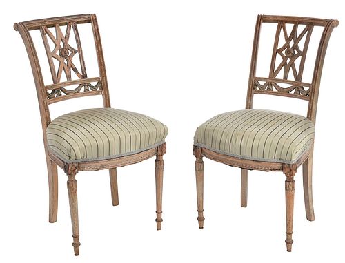 PAIR OF DIRECTOIRE STYLE PAINTED