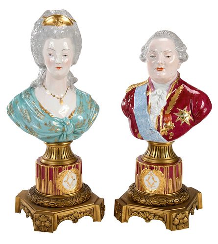 PAIR PORCELAIN BUSTS ON   371b67