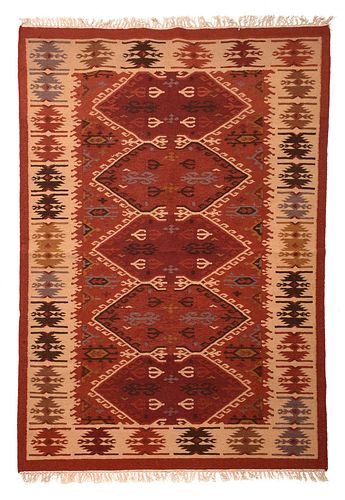 ANATOLIAN STYLE FLAT WOVEN RUG20th 371b7b