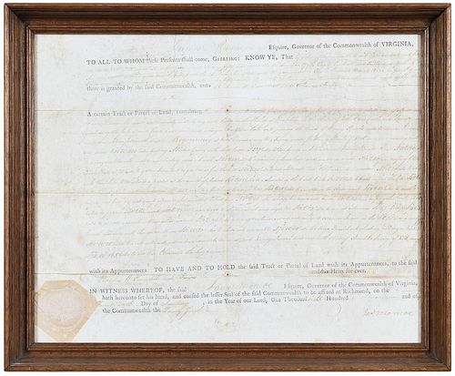 VIRGINIA LAND GRANT SIGNED BY JAMES 371b9d