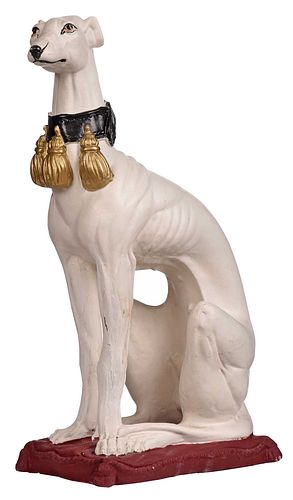 LARGE PAINTED CERAMIC WHIPPET20th