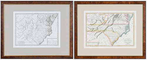 TWO FRAMED MAPS OF THE CAROLINAScomprising: