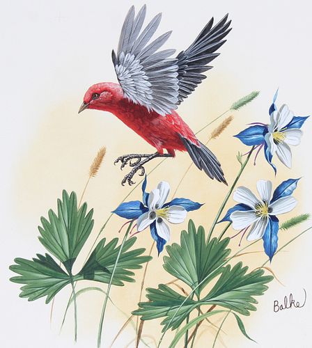 DON BALKE (B. 1933) "SCARLET TANAGER"Don