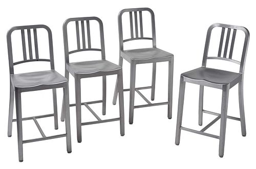 SET OF FOUR EMECO BRUSHED ALUMINUM 371db0