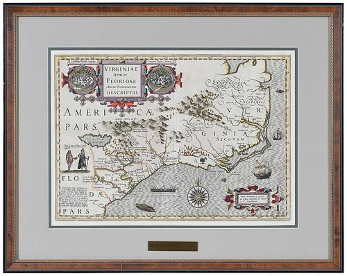 JODOCUS HONDIUS MAP OF VIRGINIA 371e18