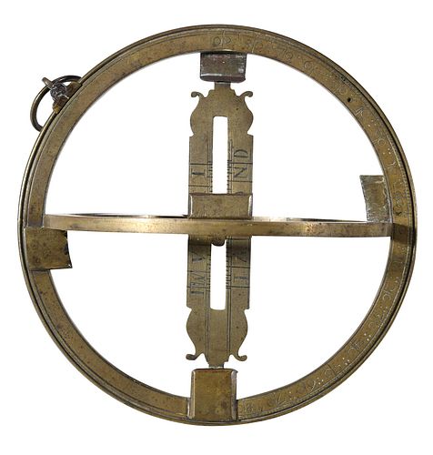 EARLY BRASS HANGING SUNDIAL18th 371e15