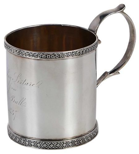 NEW YORK COIN SILVER MUG, MARQUAND