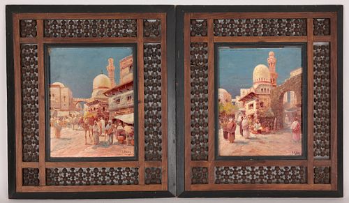 PAIR SIGNED 19TH C ORIENTALIST 371e8c