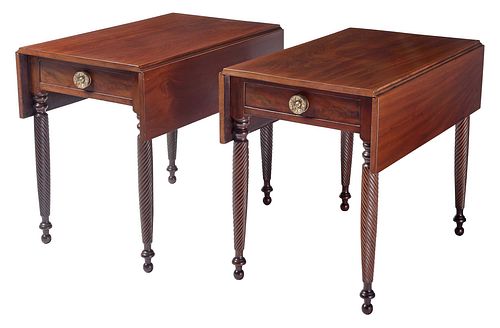 RARE PAIR AMERICAN FEDERAL MAHOGANY 371eca