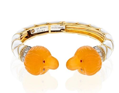 DAVID WEBB 18K MONKEY HEAD CARNELIAN 37200d