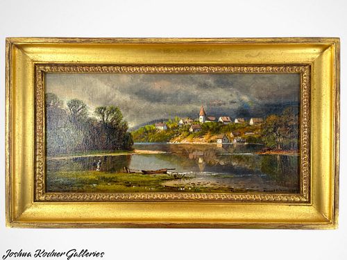 CHARLES LEWIS OIL ON BOARD LANDSCAPE 37200a