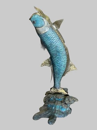 BRONZE TARPON SCULPTUREBronze tarpon 37202b