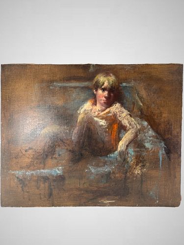 OIL ON CANVAS CHILD RESTING UNSIGNEDOIL 372069