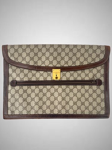 VINTAGE GUCCI BROWN GG MONOGRAM 372089