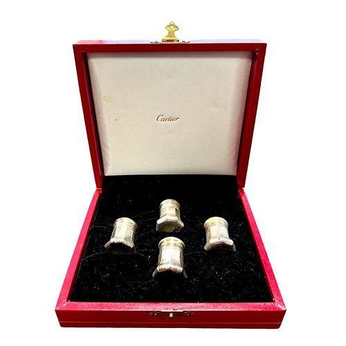 CARTIER STERLING SALT & PEPPER SHAKERS,