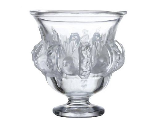 PAIR OF LALIQUE FRANCE VASES DAMPIERRE 372111