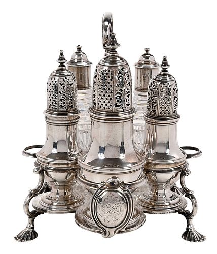 GEORGE II ENGLISH SILVER CRUET 372167