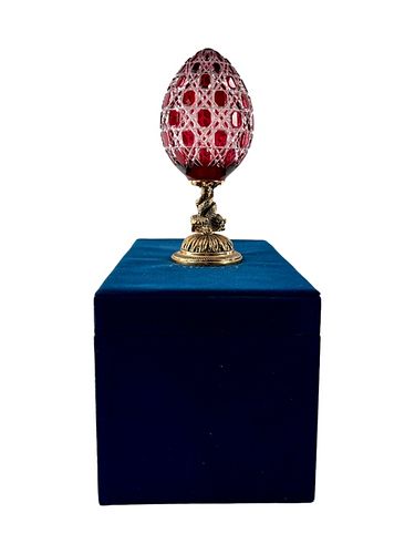 RED IMPERIAL CUT TO CLEAR CRYSTAL FABERGE