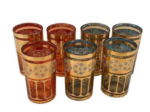 (7) SEVEN BOHEMIAN GLASSES(7) Seven