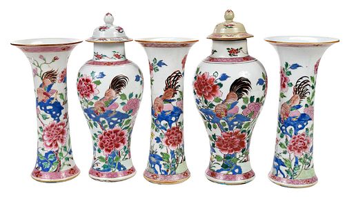 FIVE PIECE CHINESE EXPORT FAMILLE 3721f7