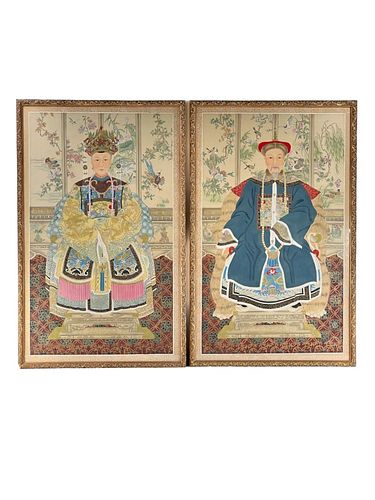 PAIR OF QING DYNASTY ERA ANCESTRAL