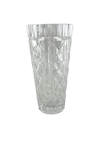 WATERFORD THICK CRYSTAL VASE DIAMOND