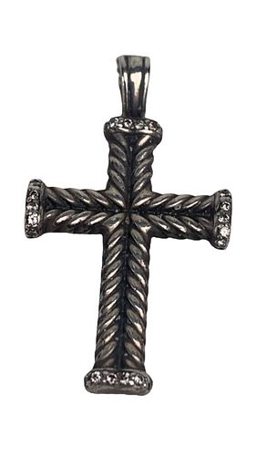 DAVID YURMAN SILVER AND BLACK CROSS 3722fc