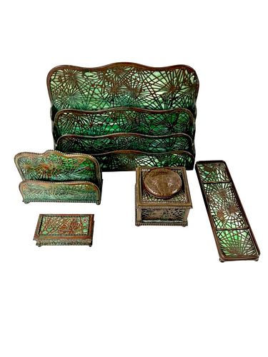 5 PIECES TIFFANY STUDIOS DESK 37236d