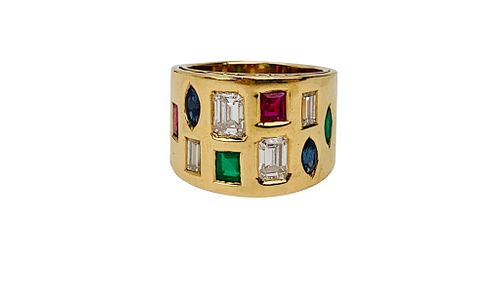 INCREDIBLE 18K EMERALD RUBY SAPPHIRE 372367