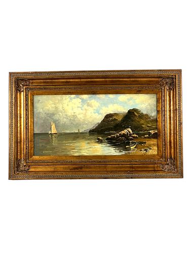 ANTIQUE 19TH C FRENCH OIL ON CANVAS 37241f