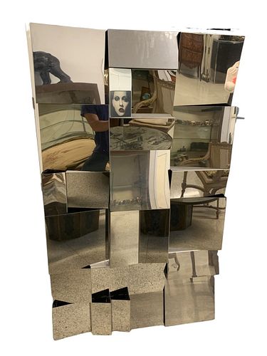 VINTAGE FACETED MIRROR STAINLESS 372451