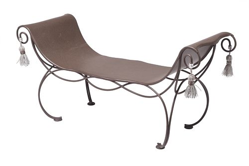 MODERN WROUGHT IRON BENCHlate 20th