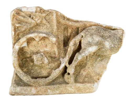 ROMAN MARBLE FRAGMENT OF A SARCOPHAGUSpossibly 374cba