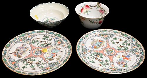 FOUR PIECE CHINESE PORCELAIN GROUPFour