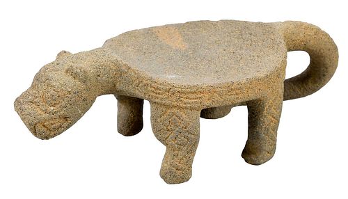 SMALL LATIN AMERICAN STONE JAGUAR