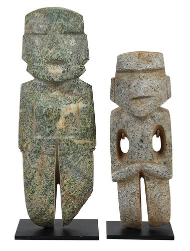 TWO MEZCALA DIORITE FIGURESMexican,