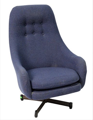 MID. CENTURY UPHOLSTERED SWIVEL