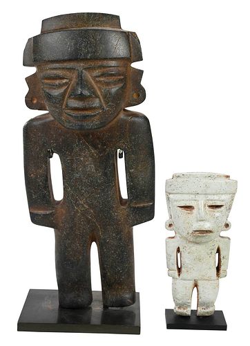 TWO TEOTIHUACAN CARVED FIGURESMexican,