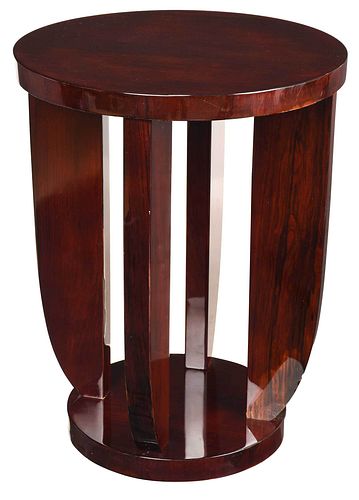 FRENCH ART DECO FIGURED MAHOGANY 374d56