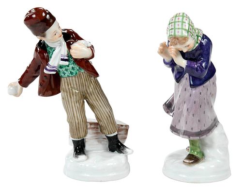 TWO MEISSEN PORCELAIN FIGURINES  374d5e