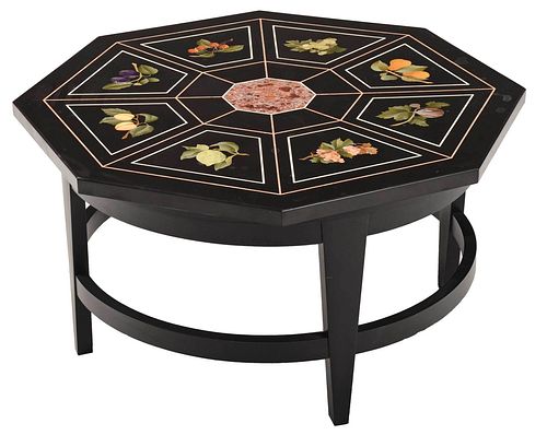 FINE ITALIAN PIETRA DURA OCTAGONAL