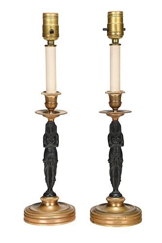 PAIR OF FRENCH EMPIRE STYLE CANDLESTICKS 374d5b