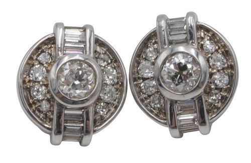 PAIR OF 18 KARAT WHITE GOLD AND 374d91