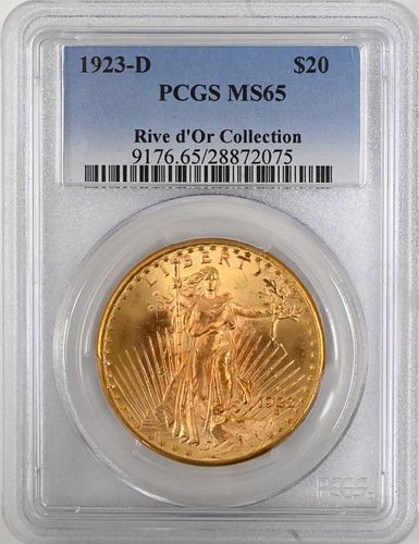 1923 D PCGS MS 65 TWENTY DOLLAR