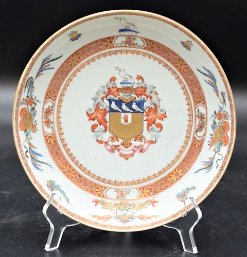 CHINESE EXPORT ARMORIAL DEEP PLATEChinese